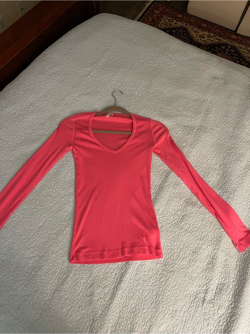 Splendid Women's V-Neck Long Sleeve Top - Pink - Picture 2 of 7